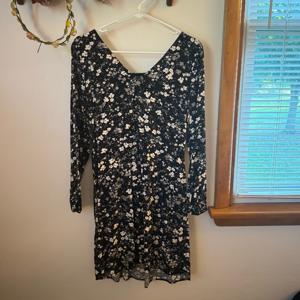 Floral Black and White Dress Old Navy